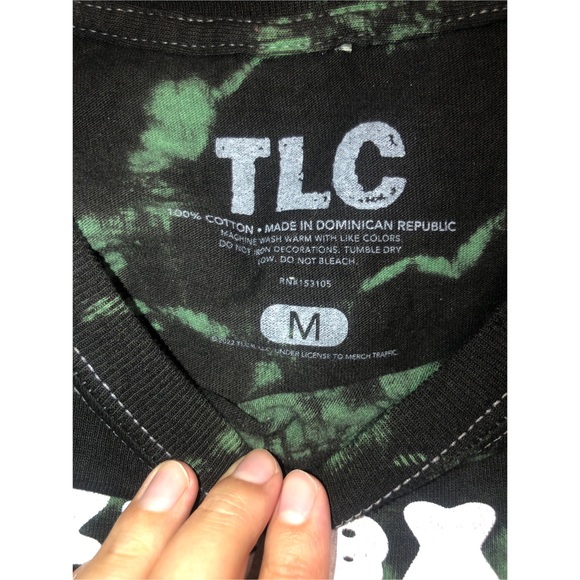 TLC Green and Black Tie Dye Shirt - Picture 3 of 3